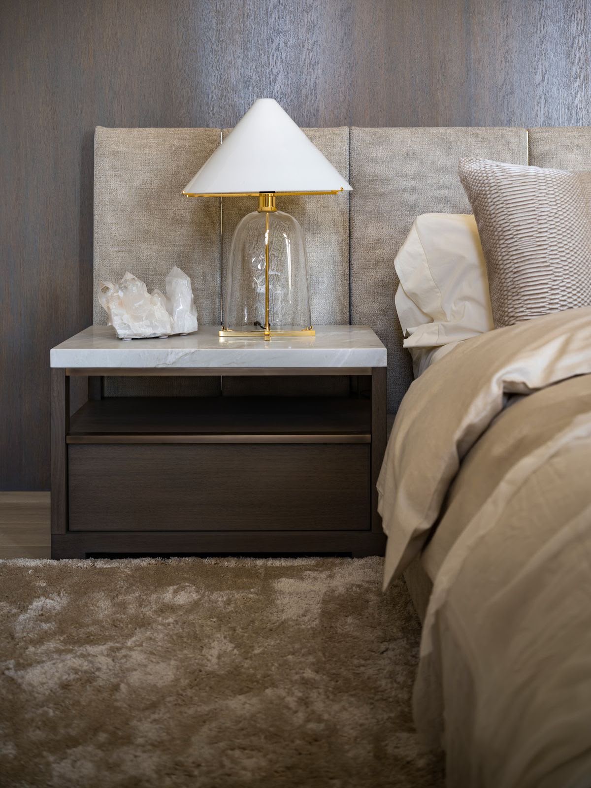 Bedroom side table by David Wang Custom Furniture